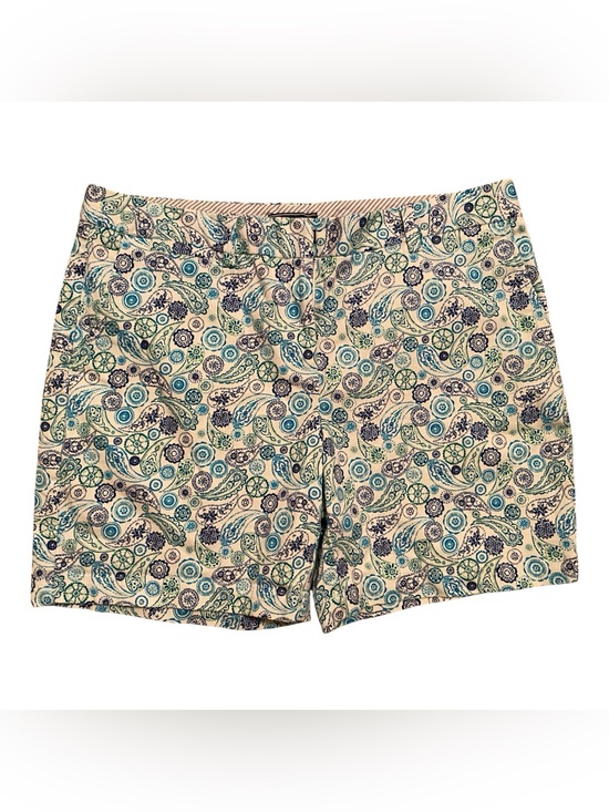Lands' End Pants - Lands' End Women’s Paisley Print Mid Rise Shorts in Aqua, Blue & Green, Size 14P